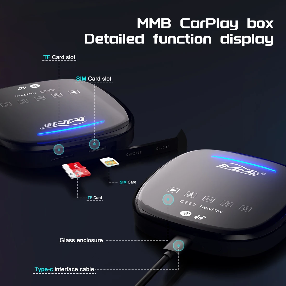 MMB Magic Box Wireless CarPlay AI Box with SIM Card Slot - Android Auto Compatible for JoyeAuto Smartbox