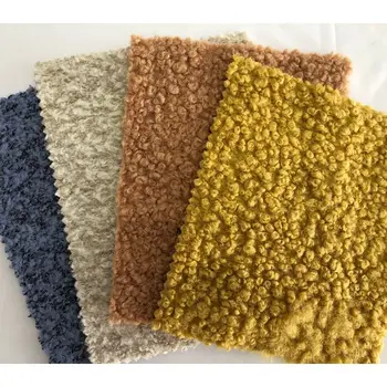 Hot selling 100% polyester warm high end boucle fleece fabric for home textile