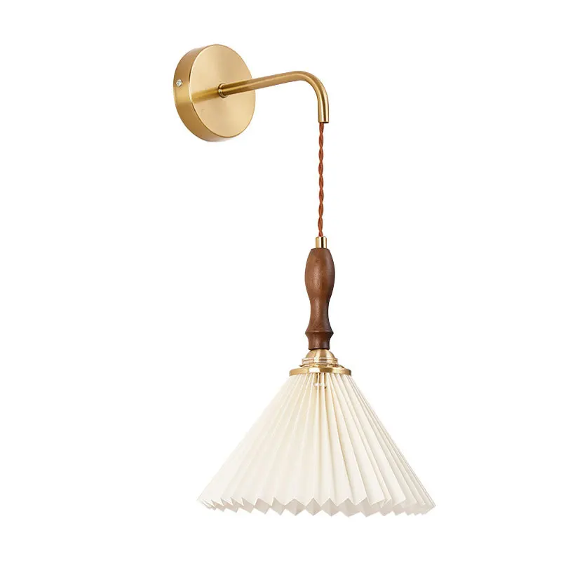 Retro Nordic Pleated Lampshade Mini Pendant Light for Dining Room, Bedroom, Bedside, and Study Reading