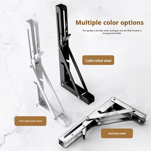 Heavy-Duty Stainless Steel Wall-Mounted Storage Rack Thickened Triangular Folding Bracket Right-Angle Bracket Carton Packing