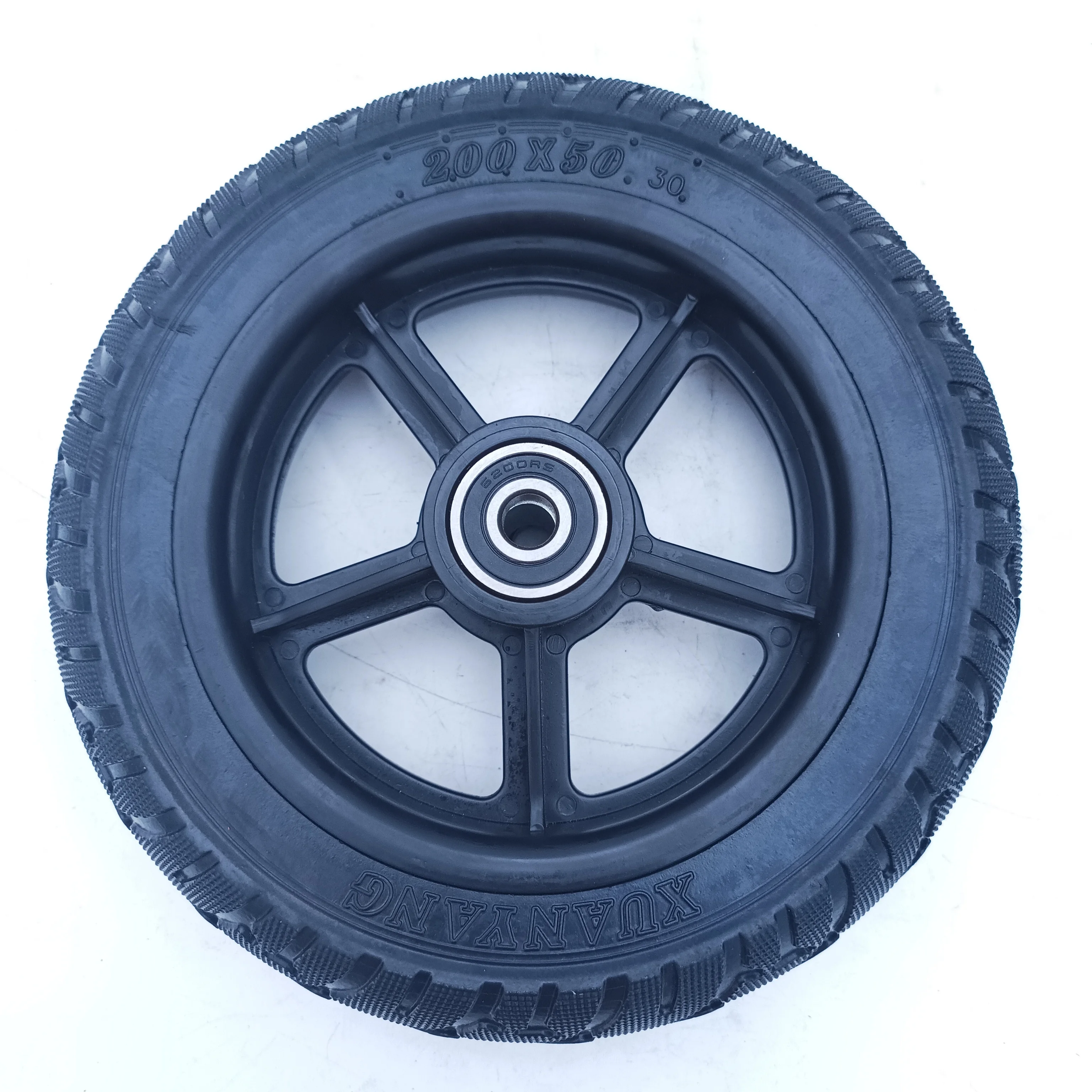 200x50 Solid Rubber Wheels Tyres 8 Inch Airless Wheel Assembly Electric ...