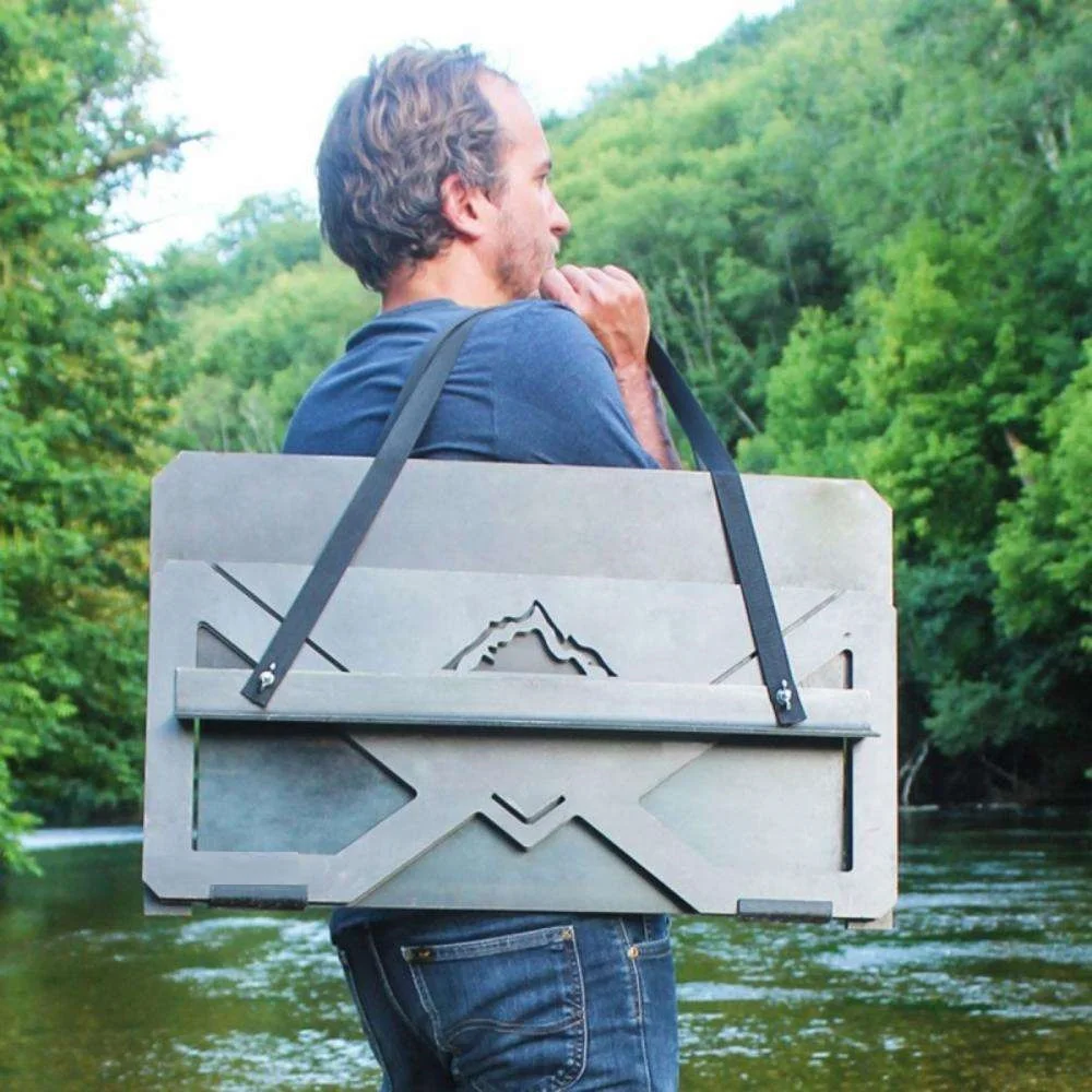 Brasero Fire Pit Folding Garden Steel Fireplace Camping Portable