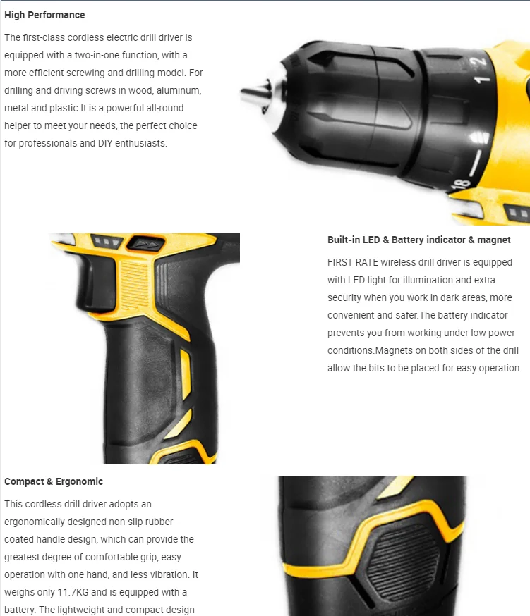 Лидер продаж, беспроводная ручная дрель, отвертка, литиевая электрическая бесщеточная отвертка, сверлильный станок