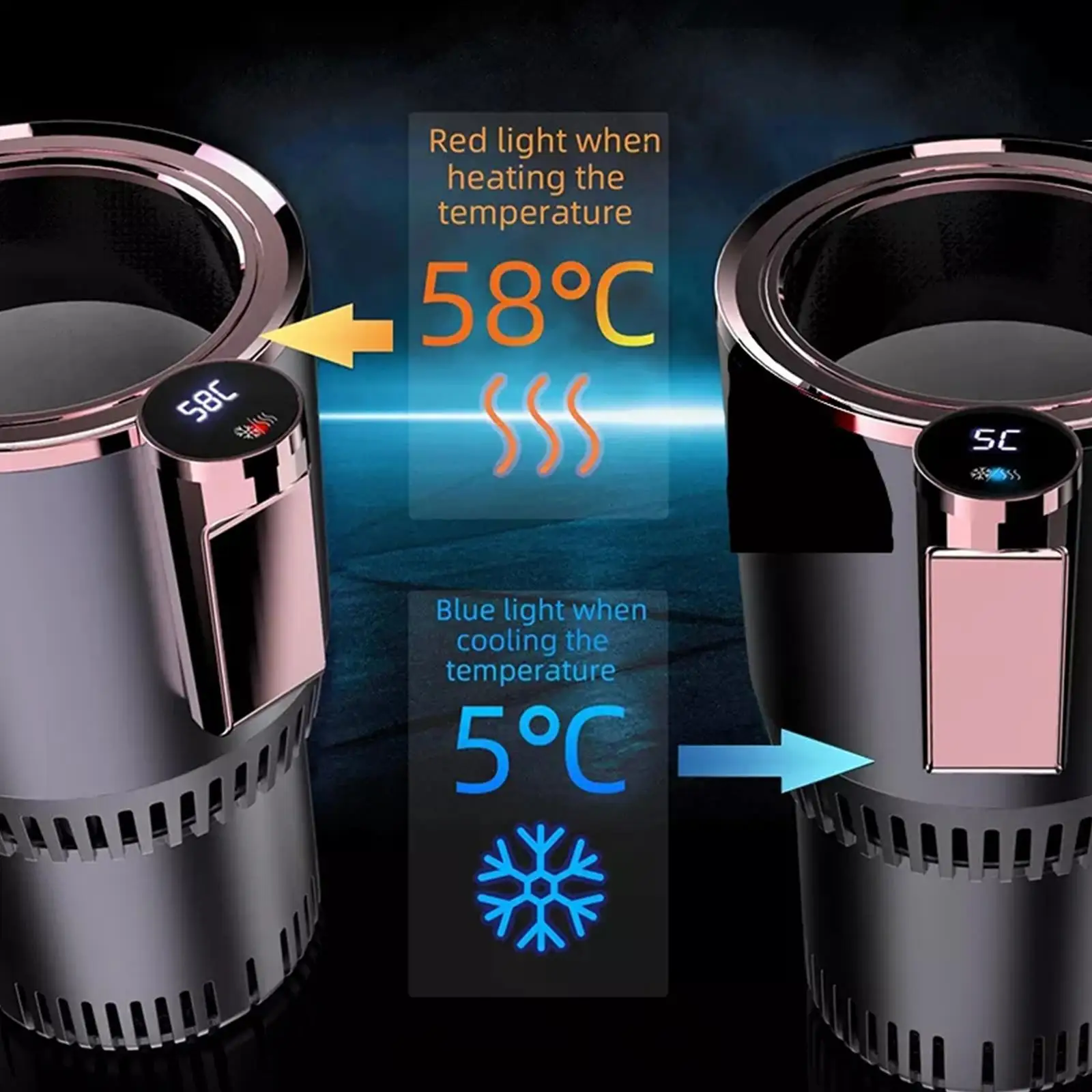 Hot Selling Auto Hot Cold Holder Car Coffee Warmer Cooler Cup Heating Smart Control Electric Mug Drink Holder