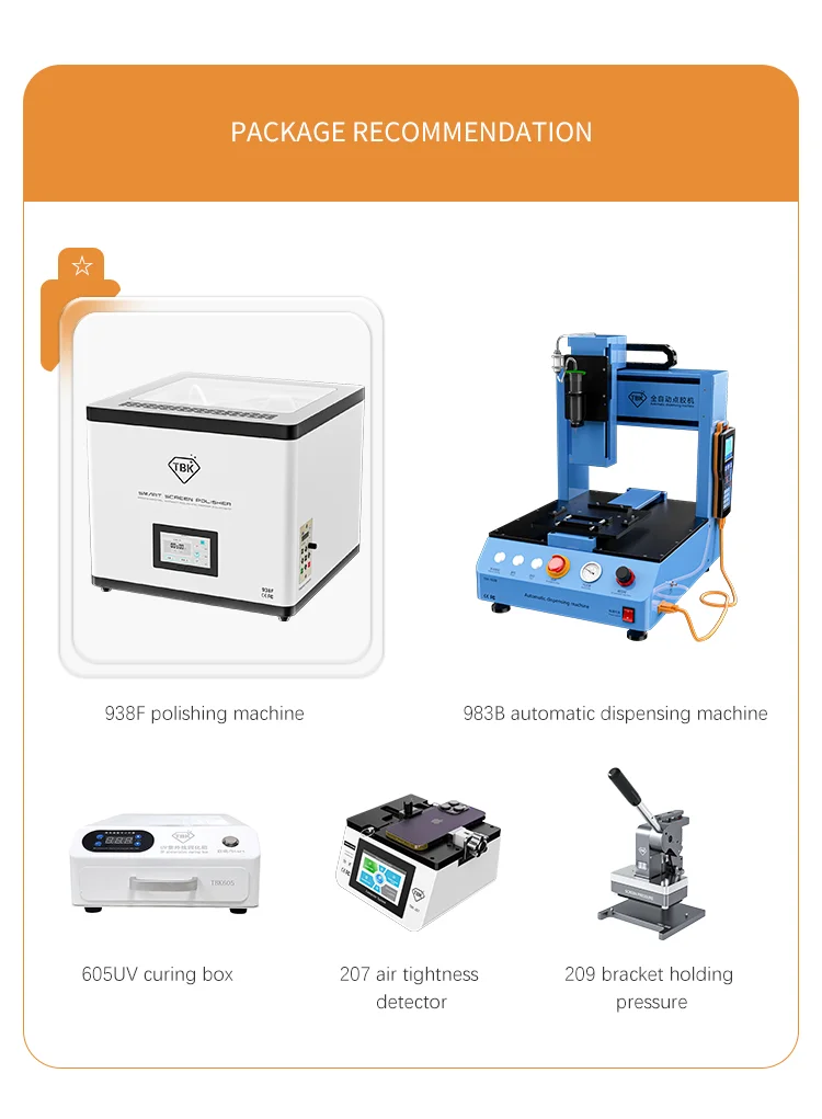 Tbk 938f Mobile Phone Screen Glass Polishing Repair Machine Smart Lcd