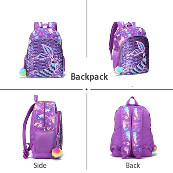 Schulrucksack Für Mädchen – Wasserdichter Rucksack Mit Laptopfach, Großer Kapazität, In Violett & Anderen Farben