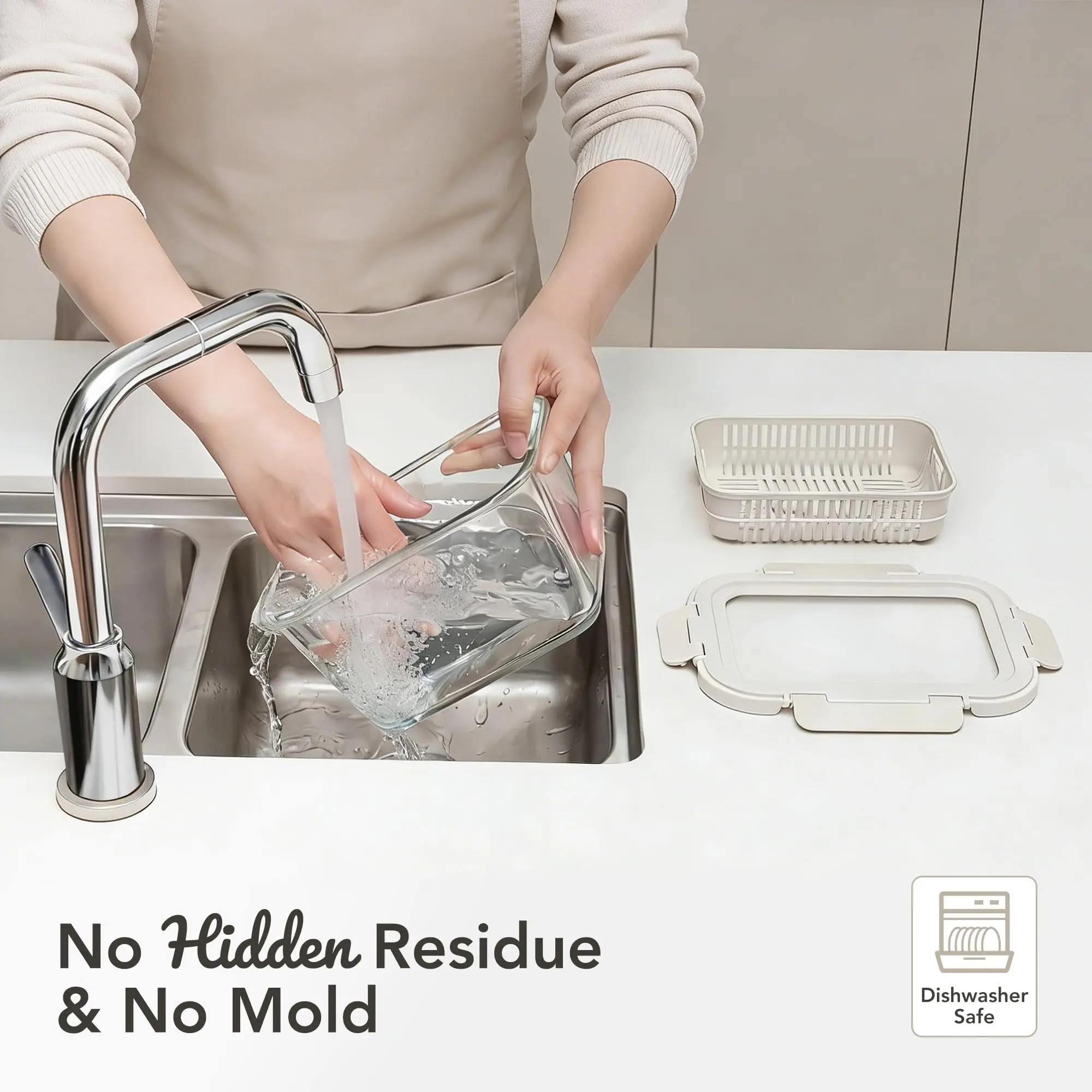 Produce Storage Containers for Fridge with Removable Colanders, Flexible Silicone Lids,LeakProof, BPA-Free