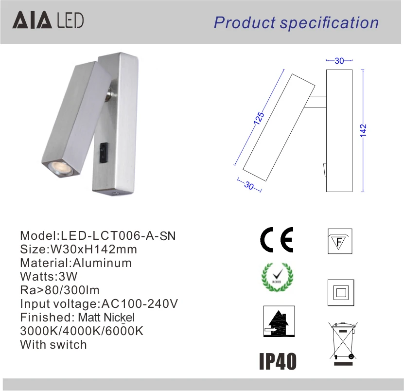 Touch Switch Dimmable Led Bed Headboard Reading Light 3W USB Led Bed Head Reading Light Flexible Led Reading Light 12v