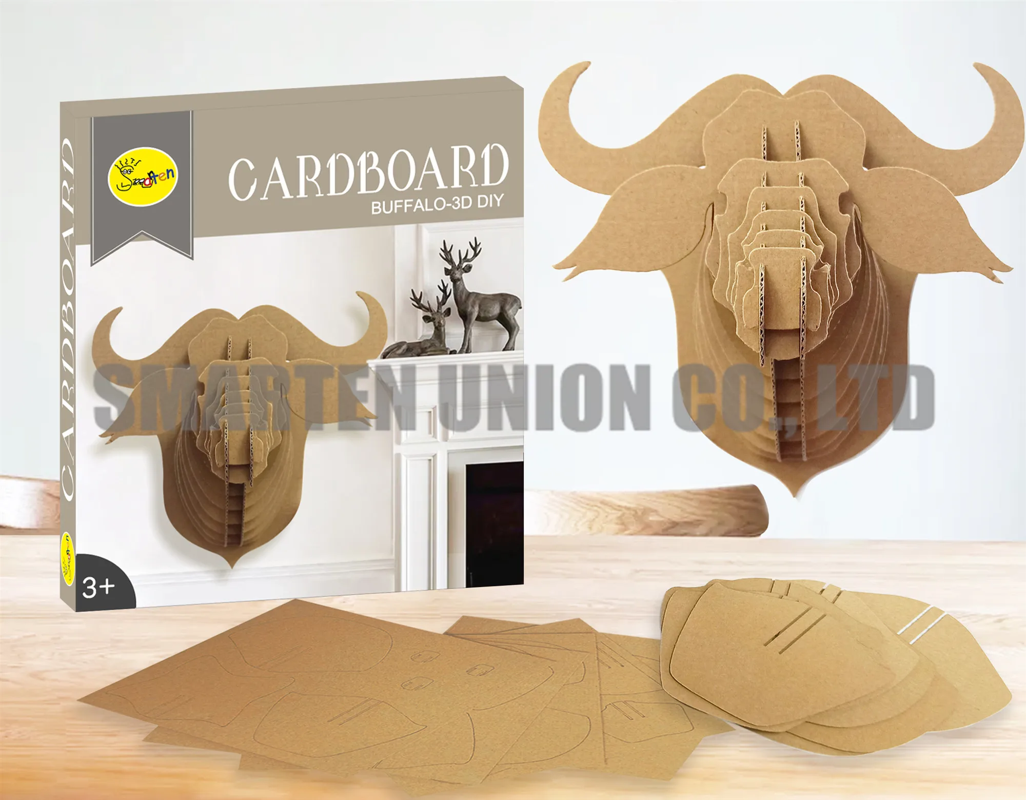 Head Animal Buffalo 3d Cardboard,Sculpture For Wall Decoration Diy Shk010 -  Buy Wall Decoration,Diy Kit,Diy Craft Kit Product on 
