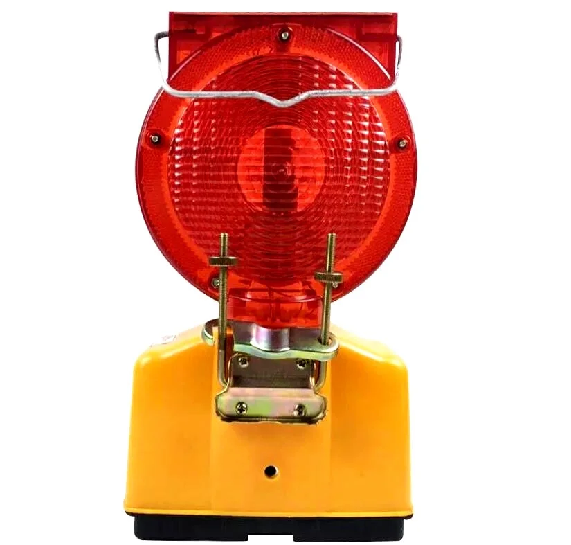 Led Light Red Yellow Amber Flashing Solar Powered Barricade Traffic Warning Light