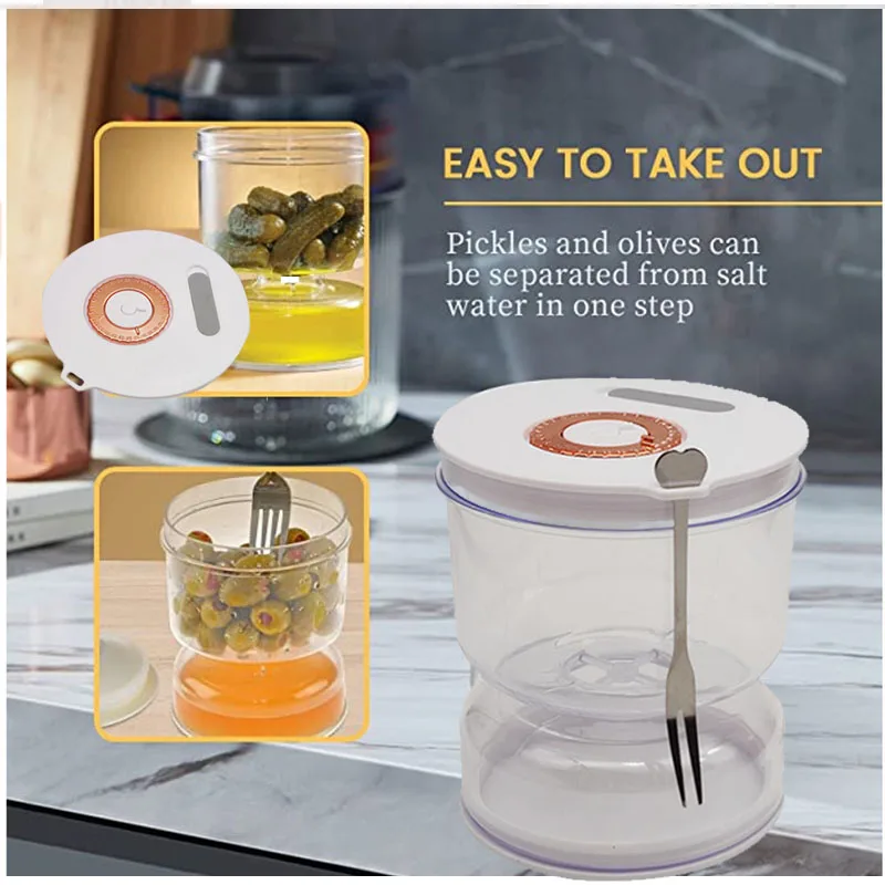 Juice Separator Dry Belt Vent Wet Dispenser Square Pickle Jar For Food