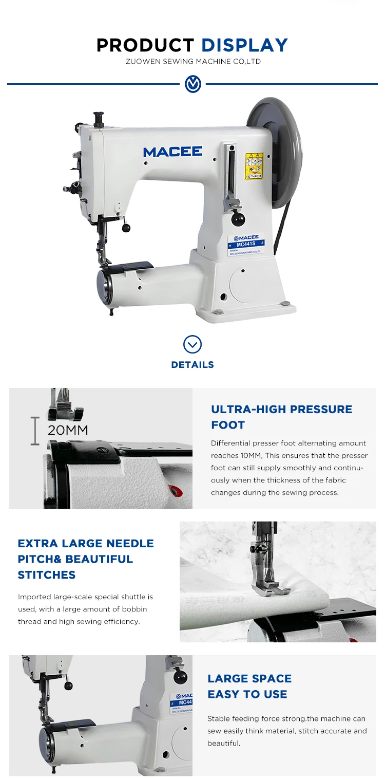 MC 441 Cylinder Bed Sewing Machine - Heavy Duty & Easy to Operate
