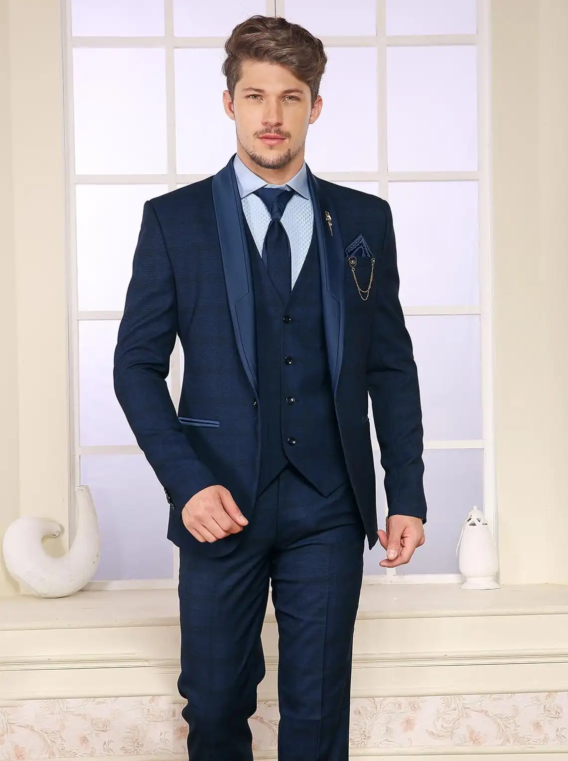 Custom Made New Fashion  Slim Fit for Man Blazer Single Button Wine RED  Business Men Suit 3Pieces