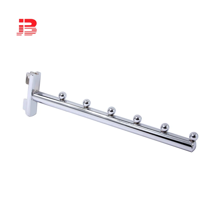 Metal chrome waterfall slotted channel display sloped hook