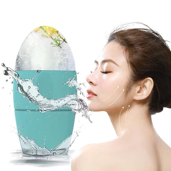 Handheld Leak Proof Reusable Cooling Ball Ice Roller Dual Ended Silicone Ice Mold for Face Skin Tightening and Puffiness Relief