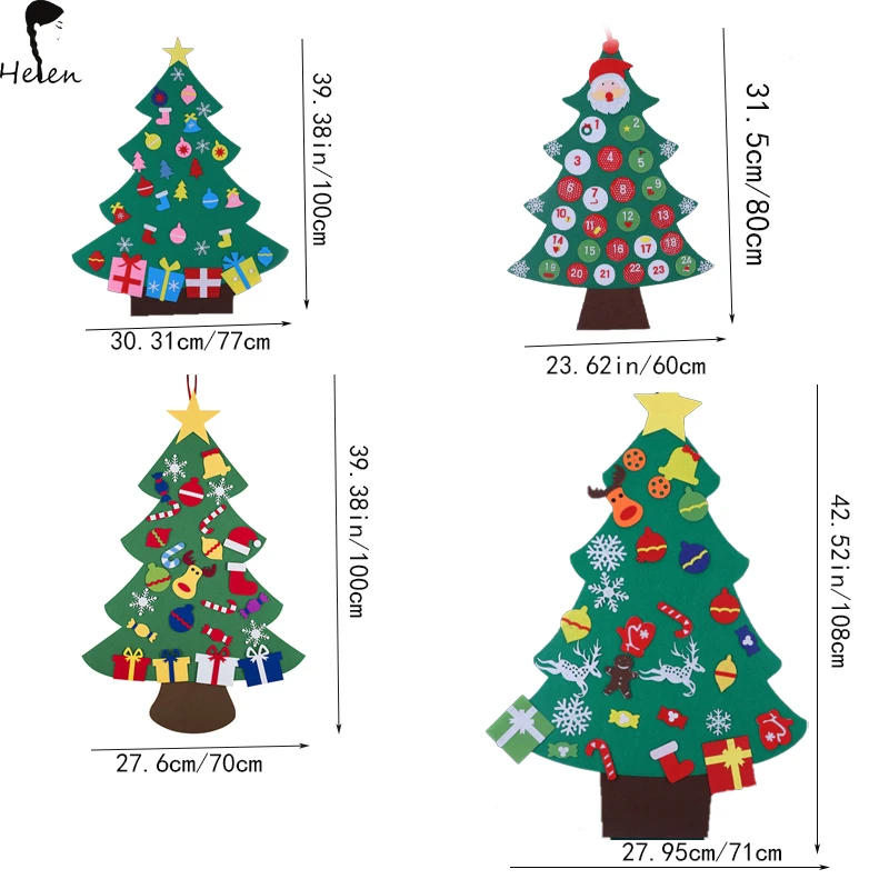 Felt christmas tree for kids wall hanging christmas tree montessori