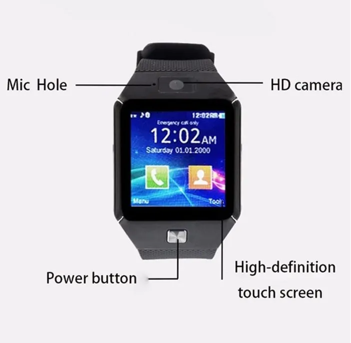 Wholesale Cheap 2g Reloj Android Sim Card Montre Connecte Calling Dz09  Mobile Smart Watch