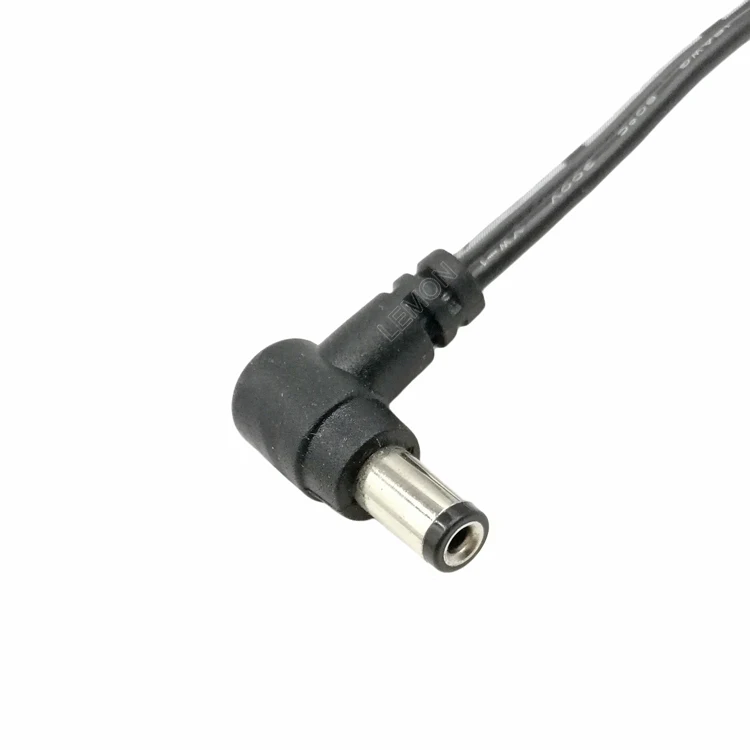 DC 90 Degree Right Angle Plug Power Cable DC 5.5*2.1mm 5.5*2.5mm 3.5*1.35mm 4*1.7mm Male  Plug to Stripping End Power Cable