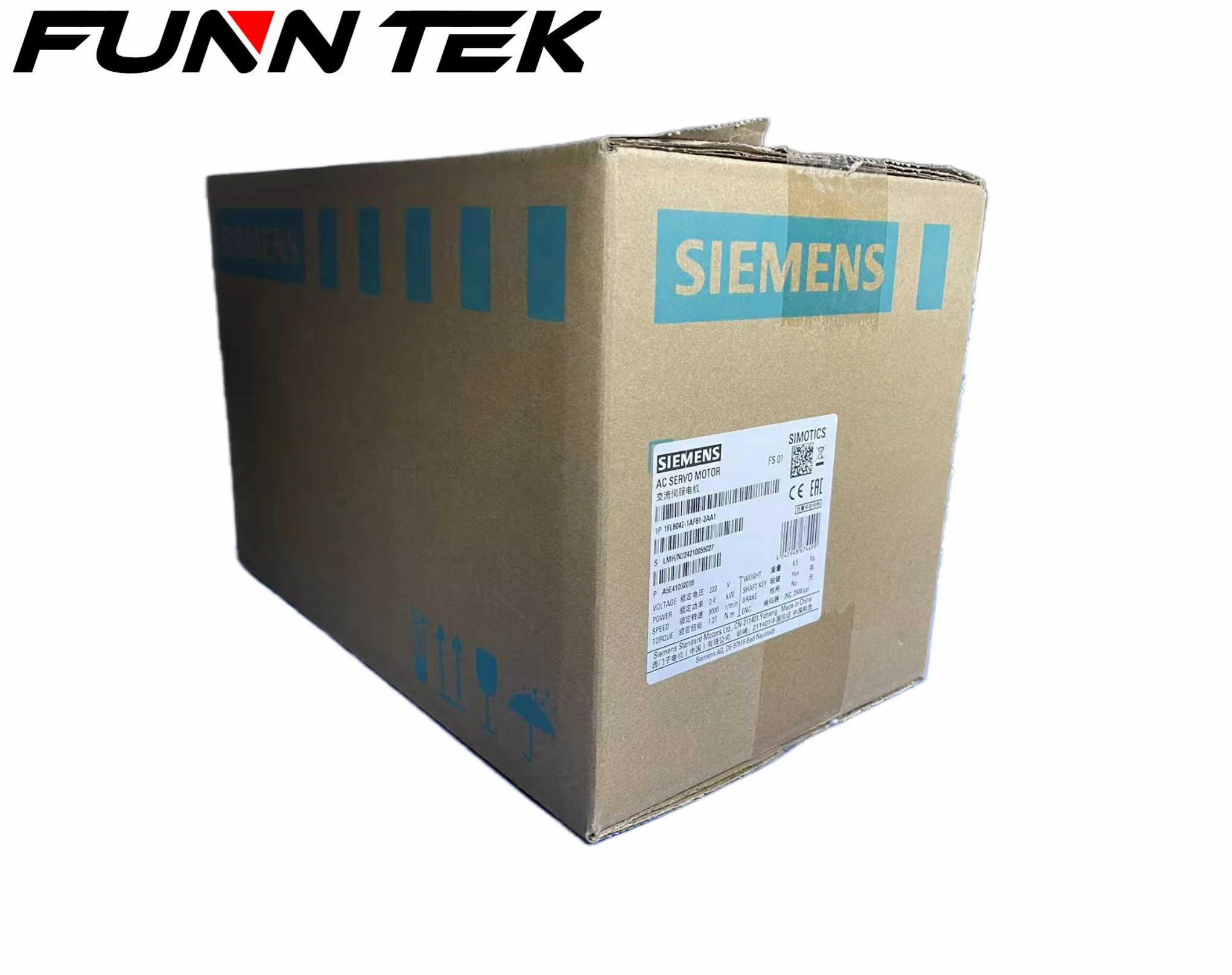 SIEMENS Motor SIMOTICS S-1FL6 - 2 Kw, IP65, CE Certified