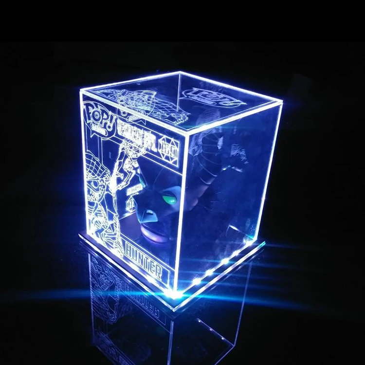 Custom Acrylic Led Light Box Acrylic Item Protection Light Box Display Stand Protective Cover Transparent Accepted Customized
