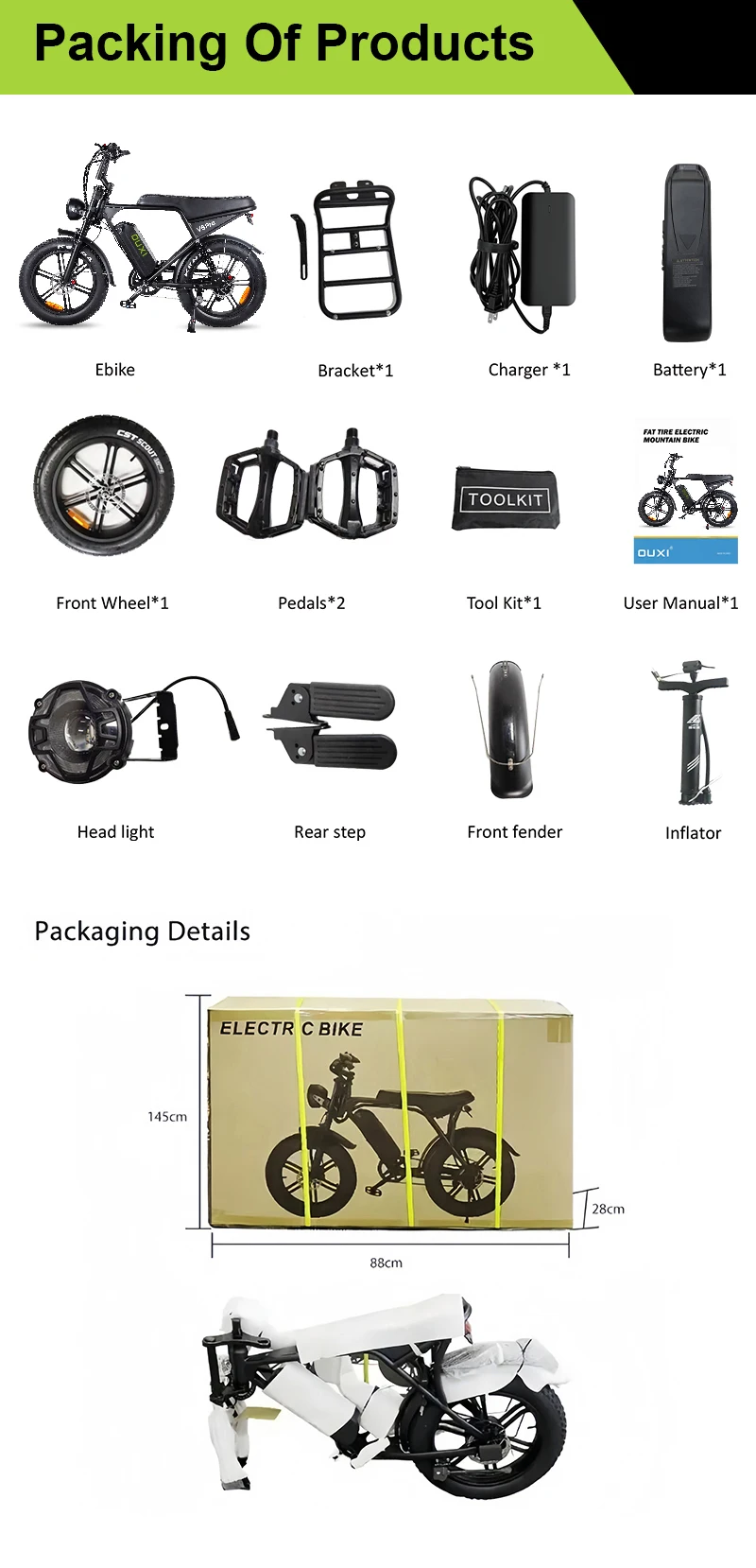 1000W 48V Ebike Electric Hybrid Bike For Adult Battery Assisted Electric Bike Bicycle E-bike Fat Tire E bike OUXI V8 Pro Max 24