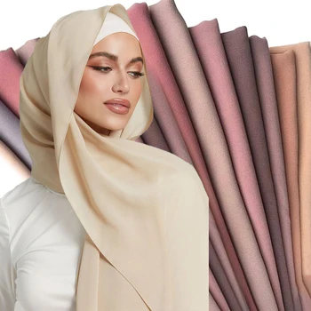 80Colors Wholesale Plain Head Wrap Scarves Borong Tudung Shawls Women Jersey Hijab Scarf Muslim Veil Voile Chiffon Hijab