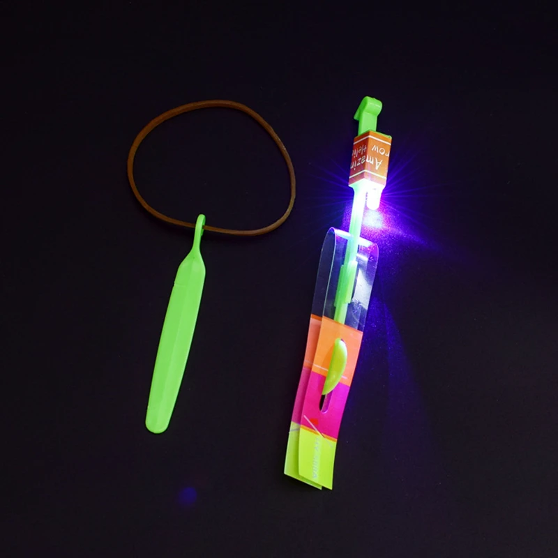 Top Selling 1or 2pcs Colorful LED Light Flying Arrow Catapult Outdoor Baby Toy 