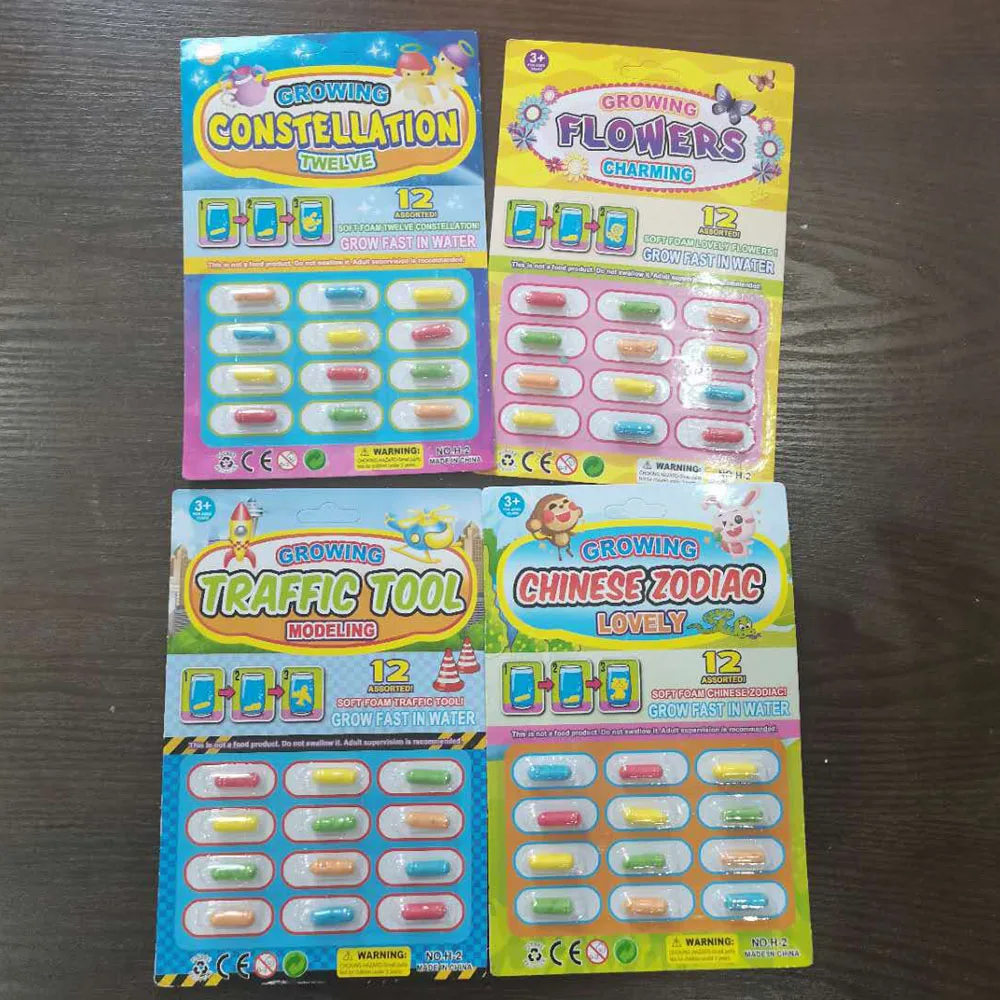 Bx114 Novelty Soft Foam Magic Grow In Water Toy Capsules (12 Packs Of