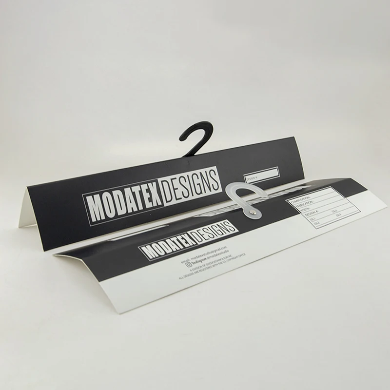 Custom Logo Textile Fabric Display Fabric Swatch Cards Cardboard Header Card Packaging Paper Hanger With Plastic Hook