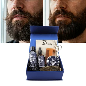 Private Label Factory 100% Organic Natural Beard Oil Set Beard Care Growth Kit for Moisturizing Beard Growth Kit