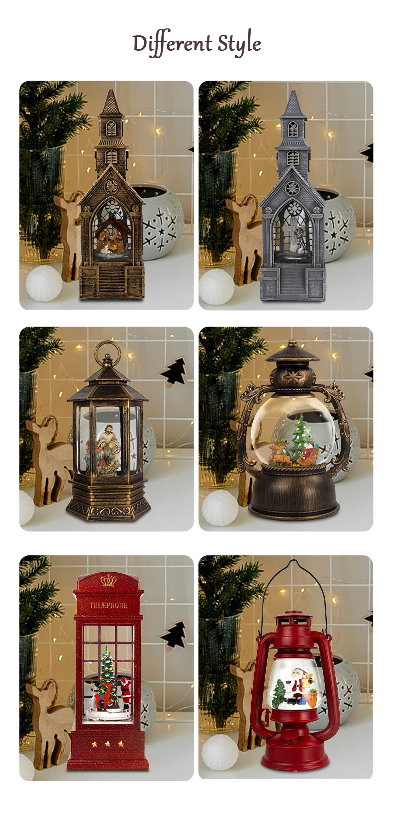 Supplies Custom Decorations Retro Gift Music Box Christmas Lantern