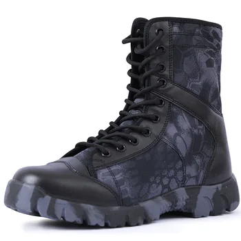 Unisex  Premium Camouflage Combat Boots Spring Fall Tactical Outdoor High-Top Breathable Desert Land Warfare Security Boots