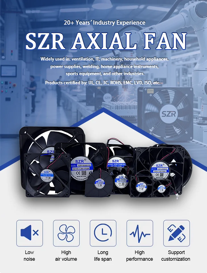 Industrial High-speed Plastic Radiator, 8025, Axial, Brushless - detail 2