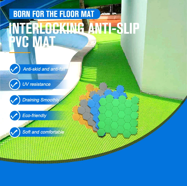 Green Turf Interlocking Anti-slip Pvc Floor Tile Easy To Install Wear ...