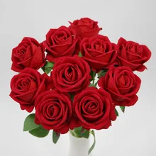 Wholesale Artificial/simulate Roses Silk Flowers Roses red single rose flowers for Home Wedding Decoration Party