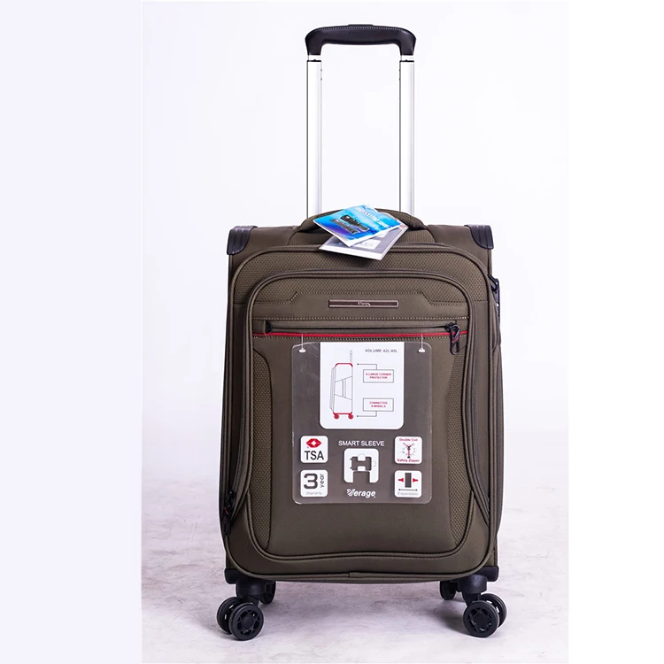 4 Wheels Pear Twill Travel Luggage Bags Trolley Suitcase Soft Luggage Set