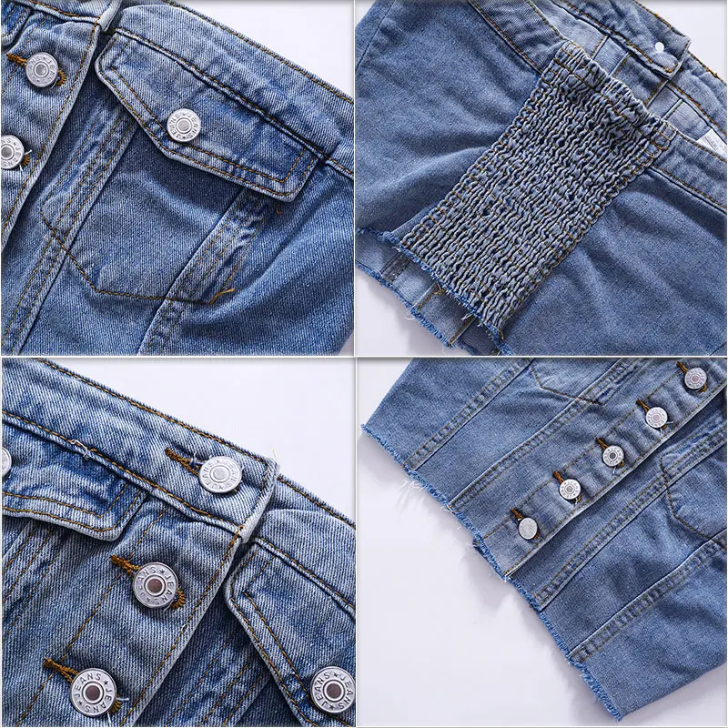 Ladies 2023 Trending Jeans Shorts Two Piece Outfits Stretch Jean Tube ...