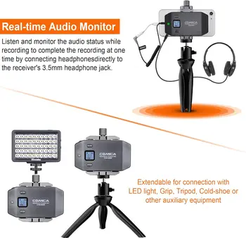 Comica CVM-WS50(H) Wireless Microphone System, 6 Channels Handheld Interview Microphone with Flexible Combination Grip for detail image