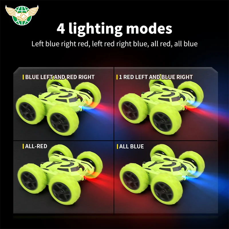 360 Degree 2.4G Rc Stunt Car Model 360 Degree Rolling Stunt Climbing Double Side Stunt Car With Cool Light Music