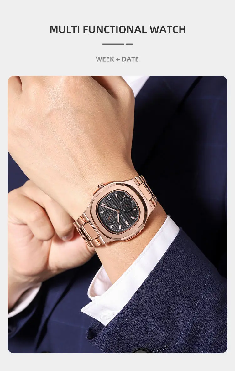 Skmei 2423 Quartz Movement Waterproof Wristwatches Men's Watch Luxury Stainless Steel Bracelet Man Watch Relogio Masculino Clock