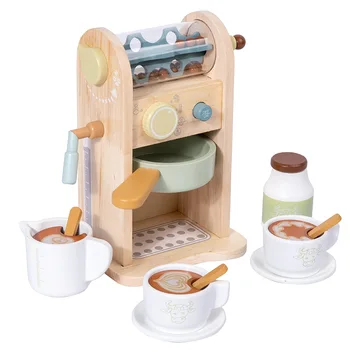 Kids Coffee Maker Play Set-Wooden Kitchen Toys, Toddler Play Kitchen Accessories, Pretend Play Food Toy for Encourages Imaginate