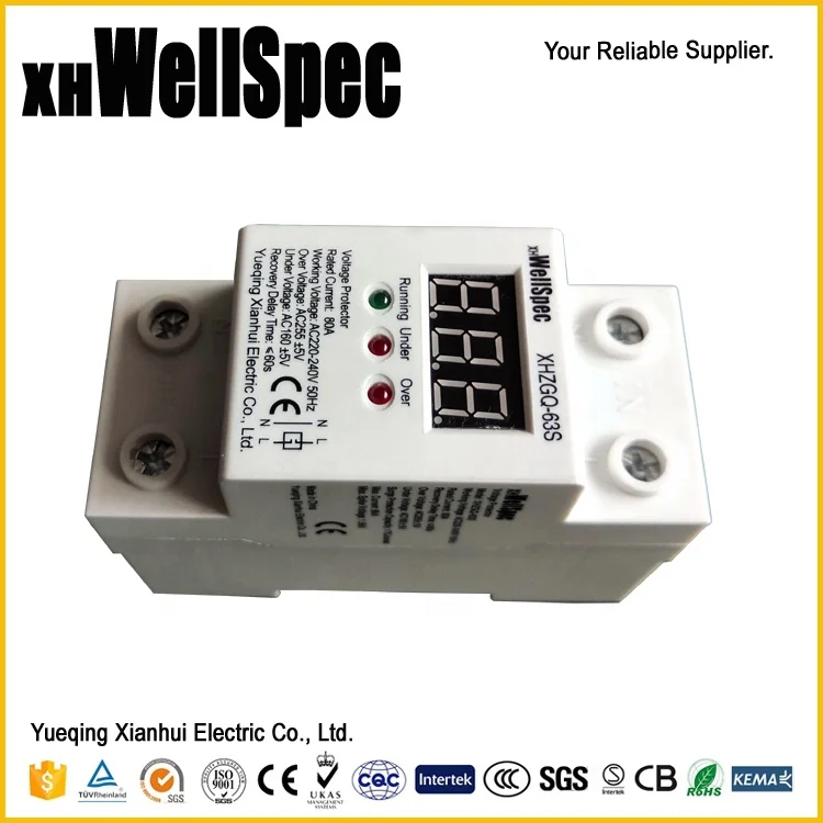 Digital AC Voltage Protector with PC Material 20kVA Capacity and Surge Protection