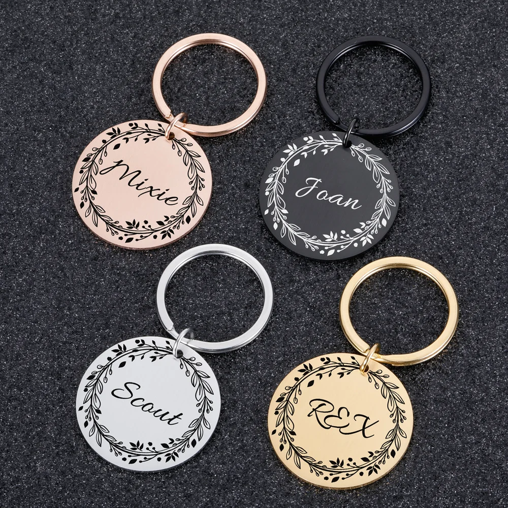 Soft Suede Leather Personalized Pet Cat Dog Collar With Custom Engraved ID Tag E - Foto 4