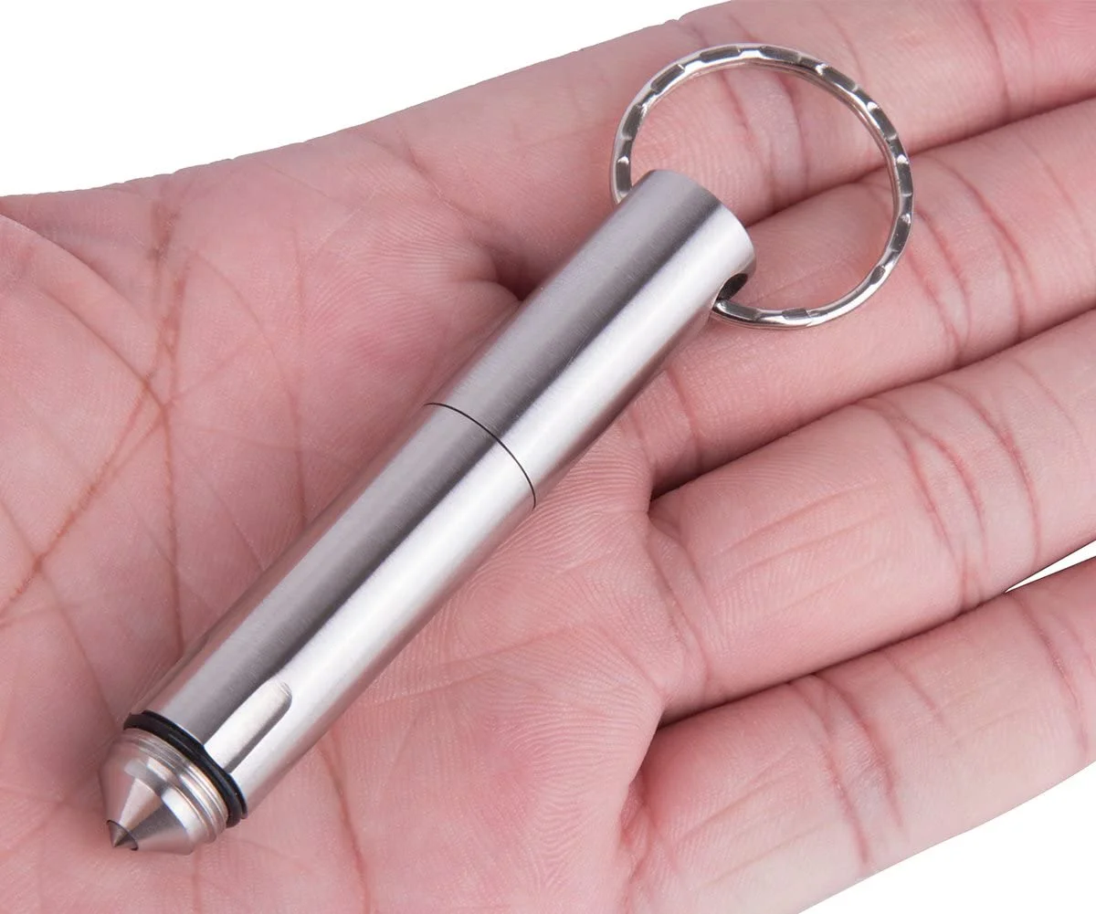 Portable Spring Tactical Pen Keychain Tungsten Steel Survival Defense Tool OK 