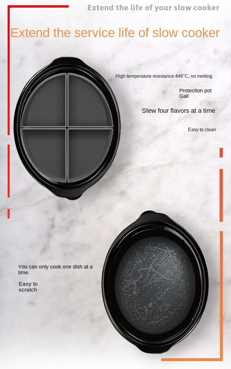 Slowcooker Blue Crockpot Slow Cooker Divider Silicone Crockpot Liner