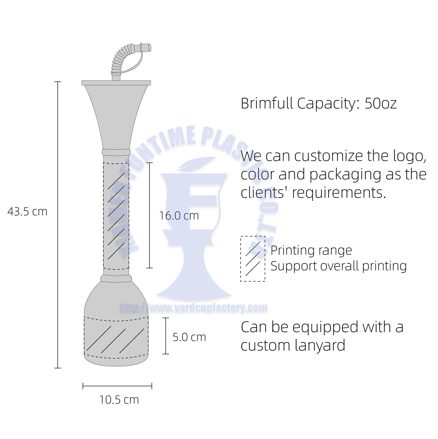 24oz/32oz Creative Long Neck Party Slushy Cup Souvenir Juice Drink Daiquiri Tall Yard Cup With