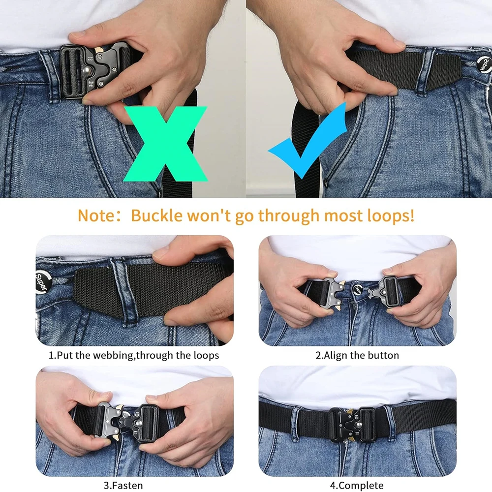 Molle Pouch Belts with Heavy Duty Quick Release Metal Buckle Security Molle Waist Bag Waist Work Tactical Belt