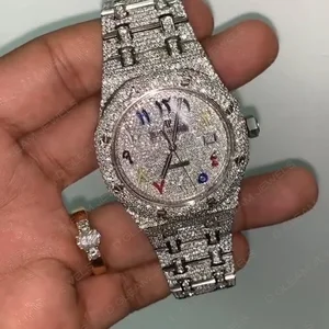 Top Selling Men's VVS Moissanite Quartz Watch Stylish Hip Hop D-Gleam Jewels for Men