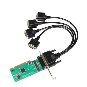 4 DB-9 Serial (RS-232) Ports PCI Controller Card with Fan-out Cable, IOC845 Chipset, Support Low Profile Bracket