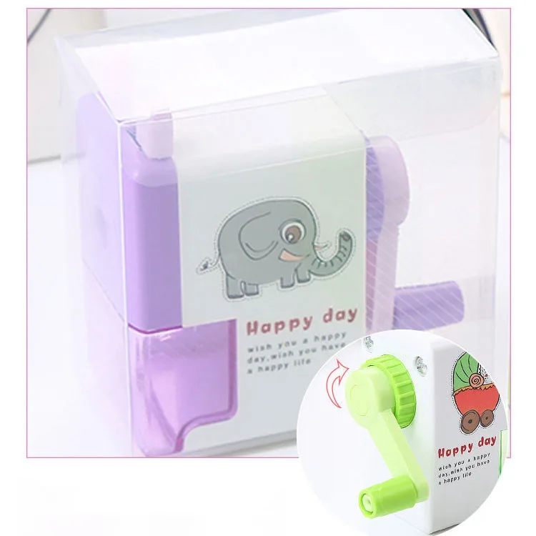 Оптовая продажа ручная точилка для карандашей красивая с детскими школьными принадлежностями